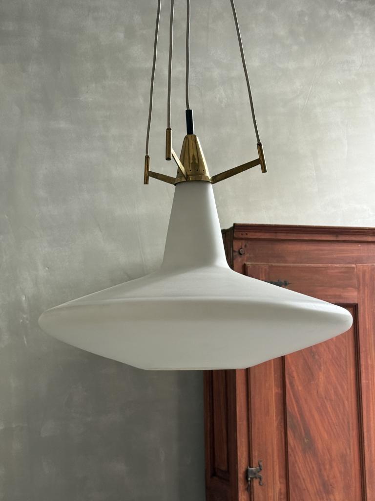 A 1960s Italian Opaline Ceiling Lamp
