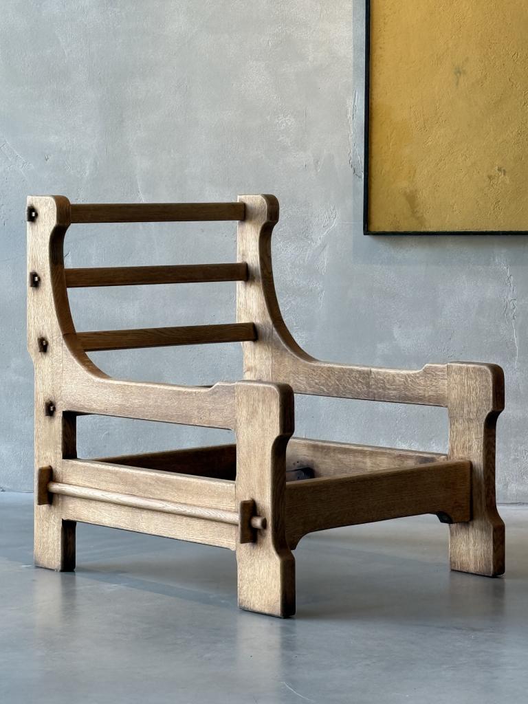 A Pair of Belgian Oak Armchairs