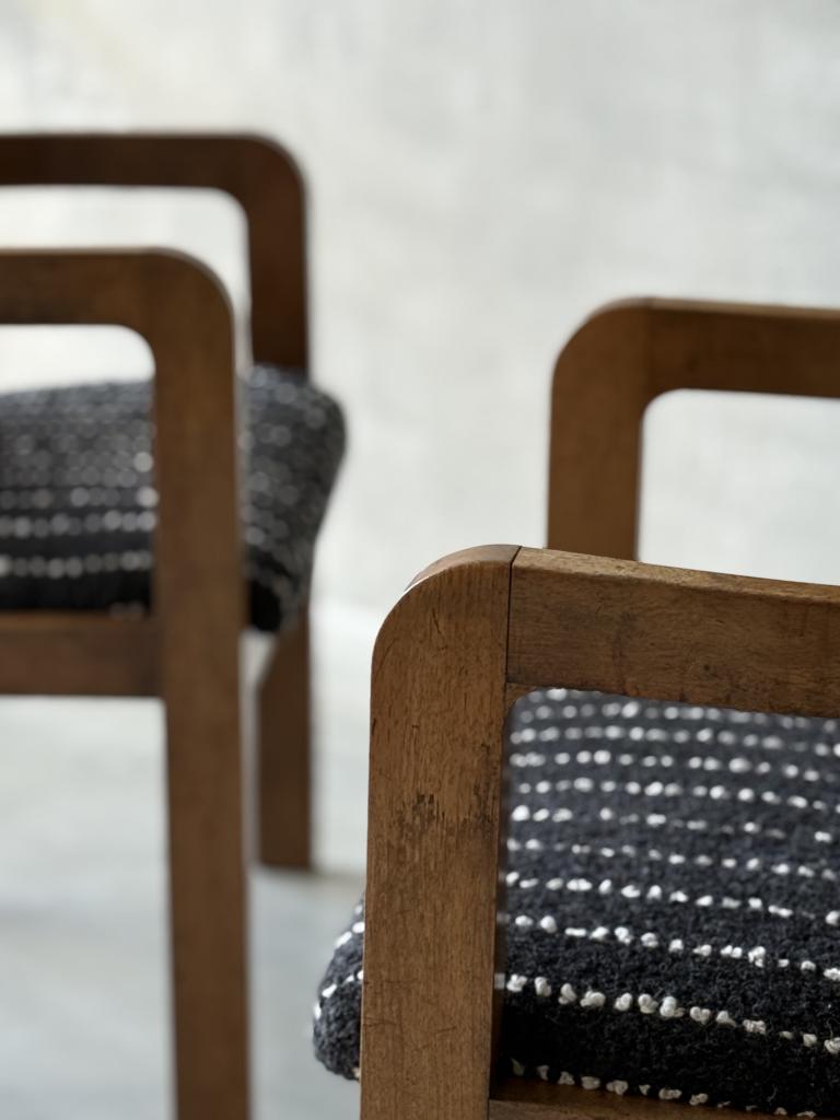 A Pair Hoffman Style Deco Armchairs