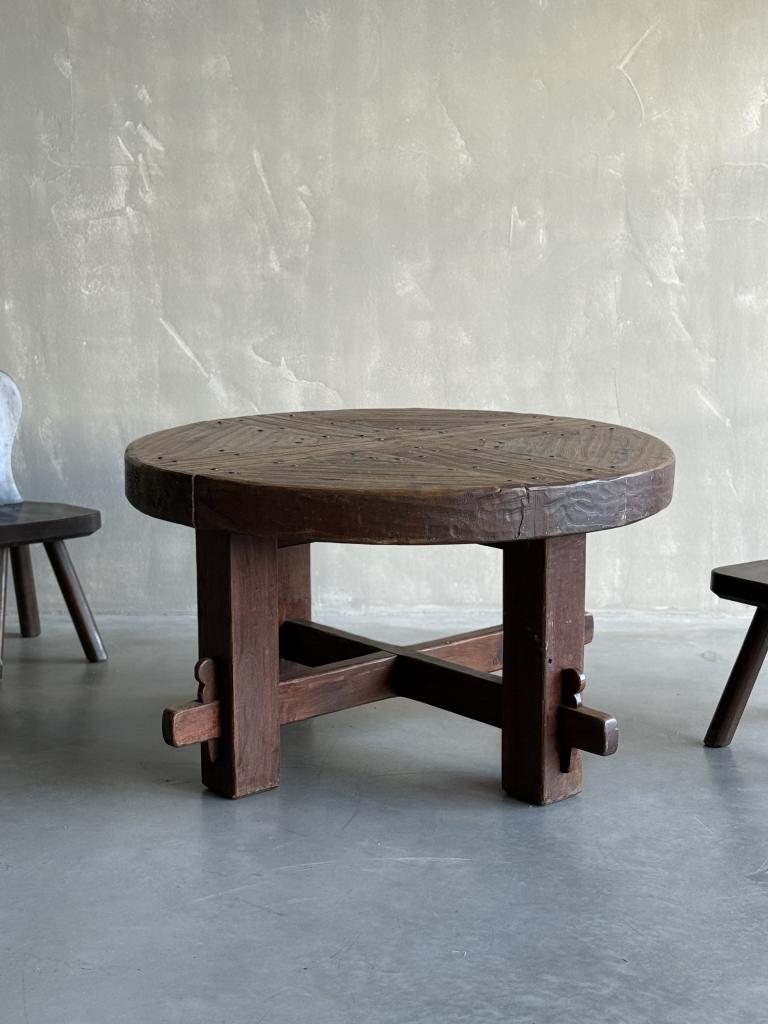 A Monumental Circular Oak Table