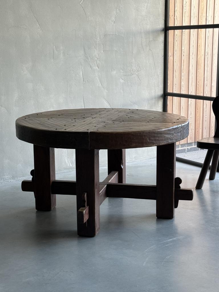 A Monumental Circular Oak Table