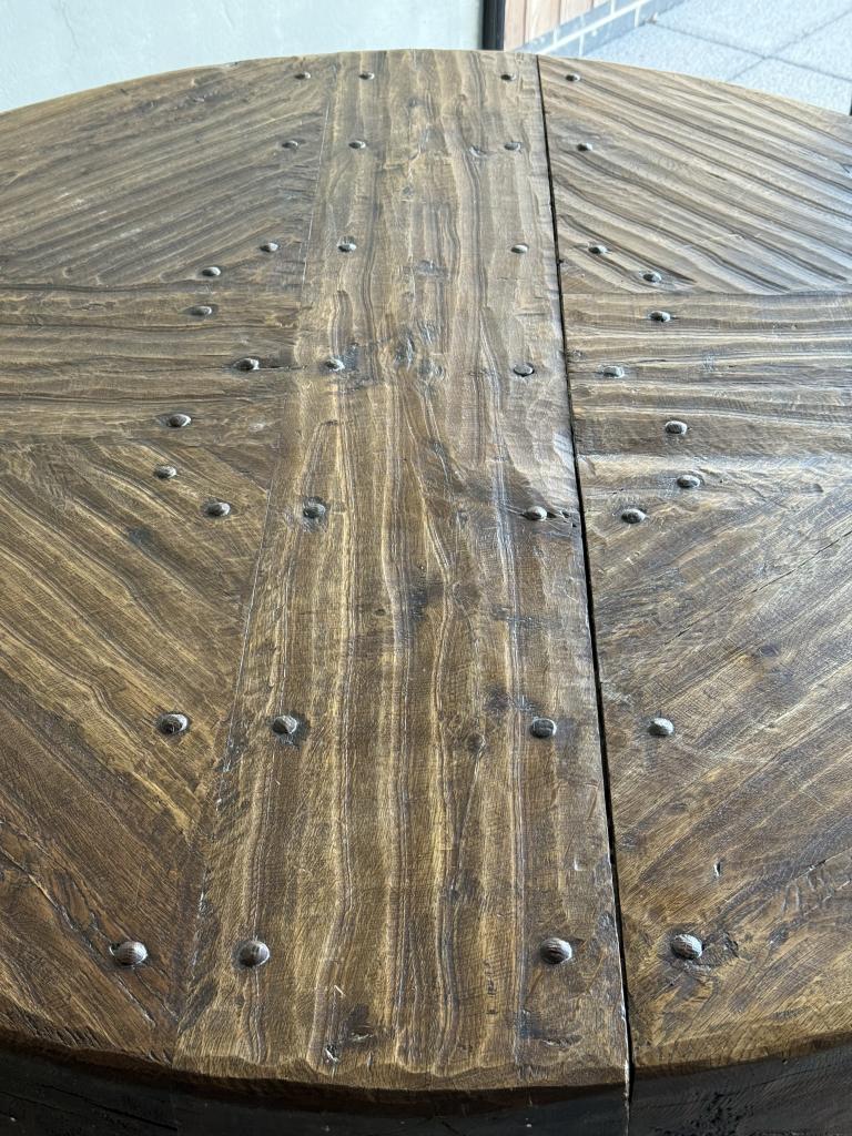 A Monumental Circular Oak Table