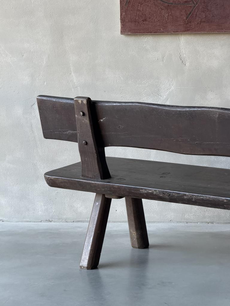 A 1960s French massive Pine Bench