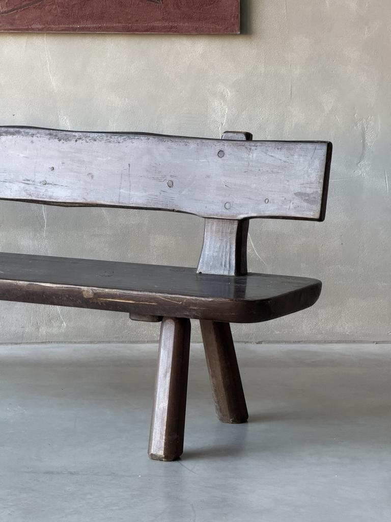A 1960s French massive Pine Bench