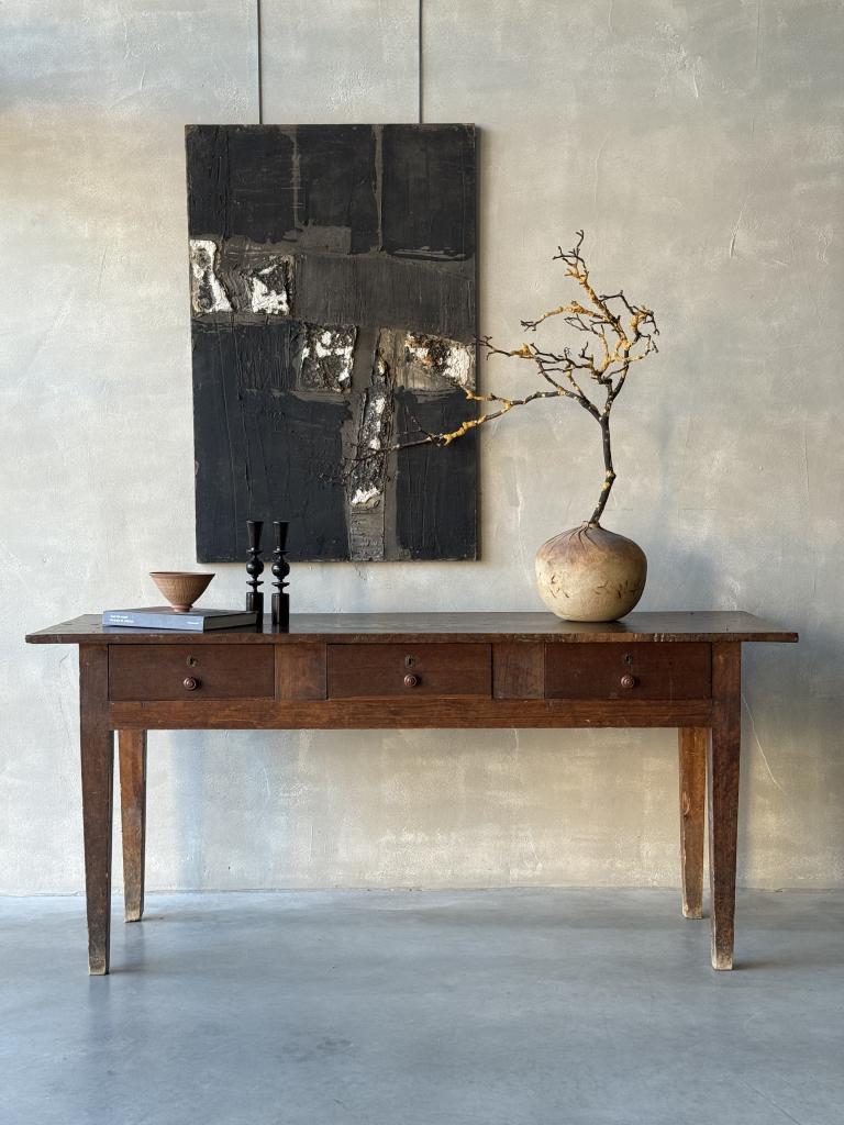 A C19th Spanish Ash and Poplar console