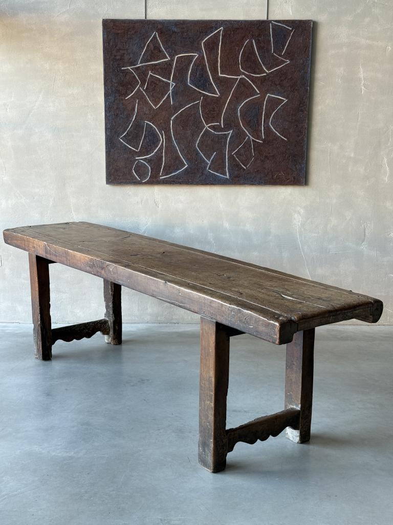 A Primitive C18th Walnut Console Table