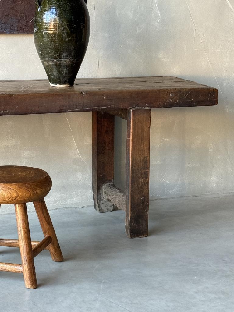 A Primitive C18th Walnut Console Table