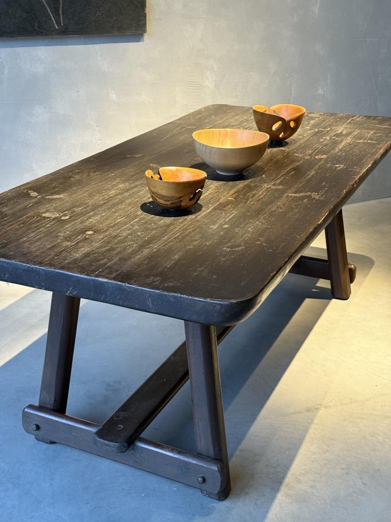 A 1970s Brutalist Pine Table