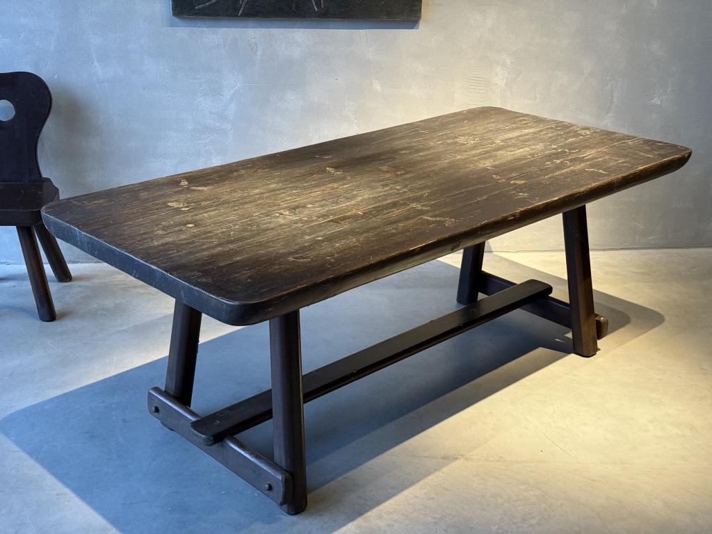 A 1970s Brutalist Pine Table