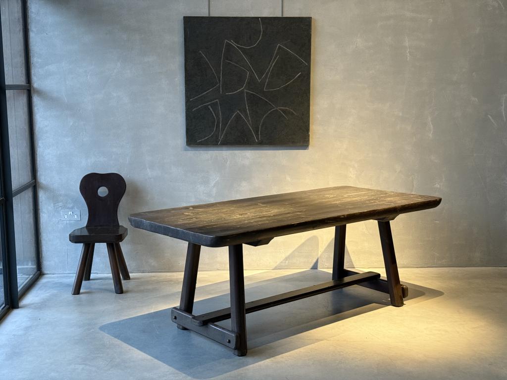 A 1970s Brutalist Pine Table
