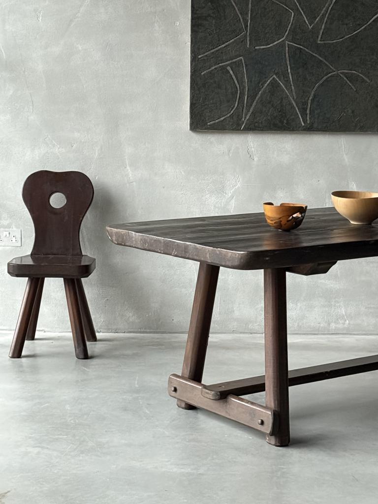 A 1970s Brutalist Pine Table