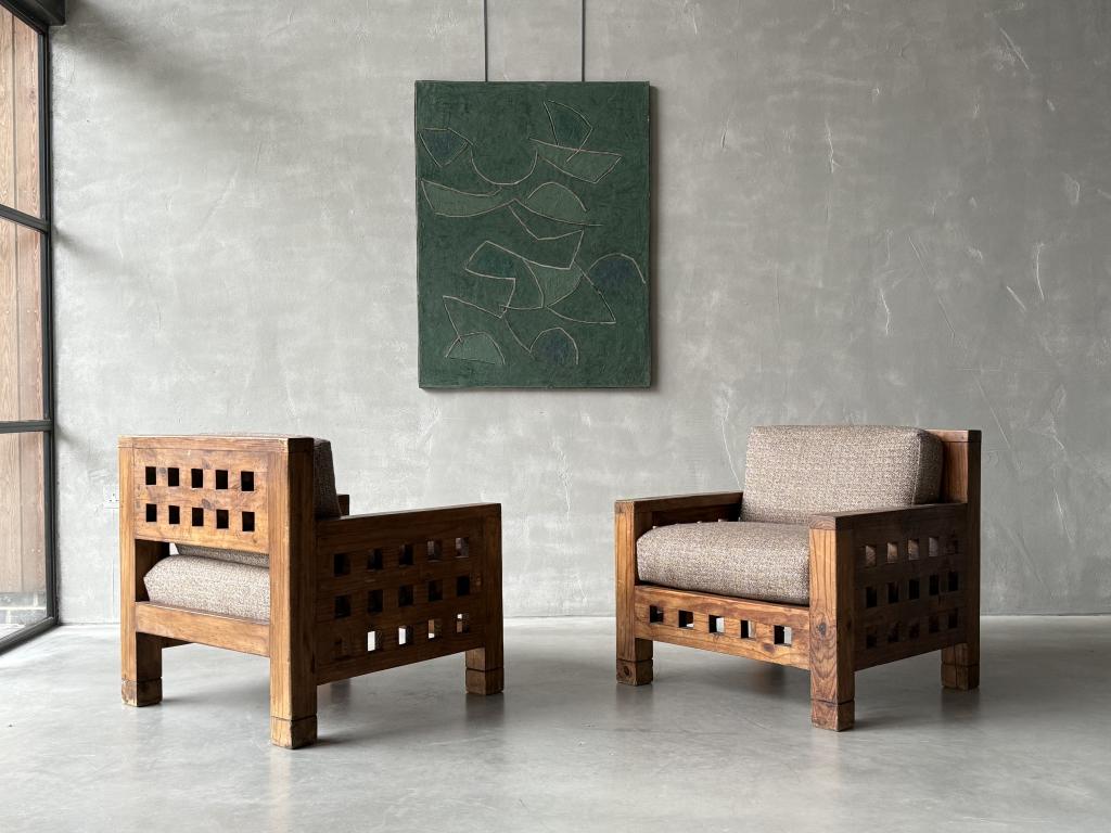 A Pair of French Cubist Armchairs