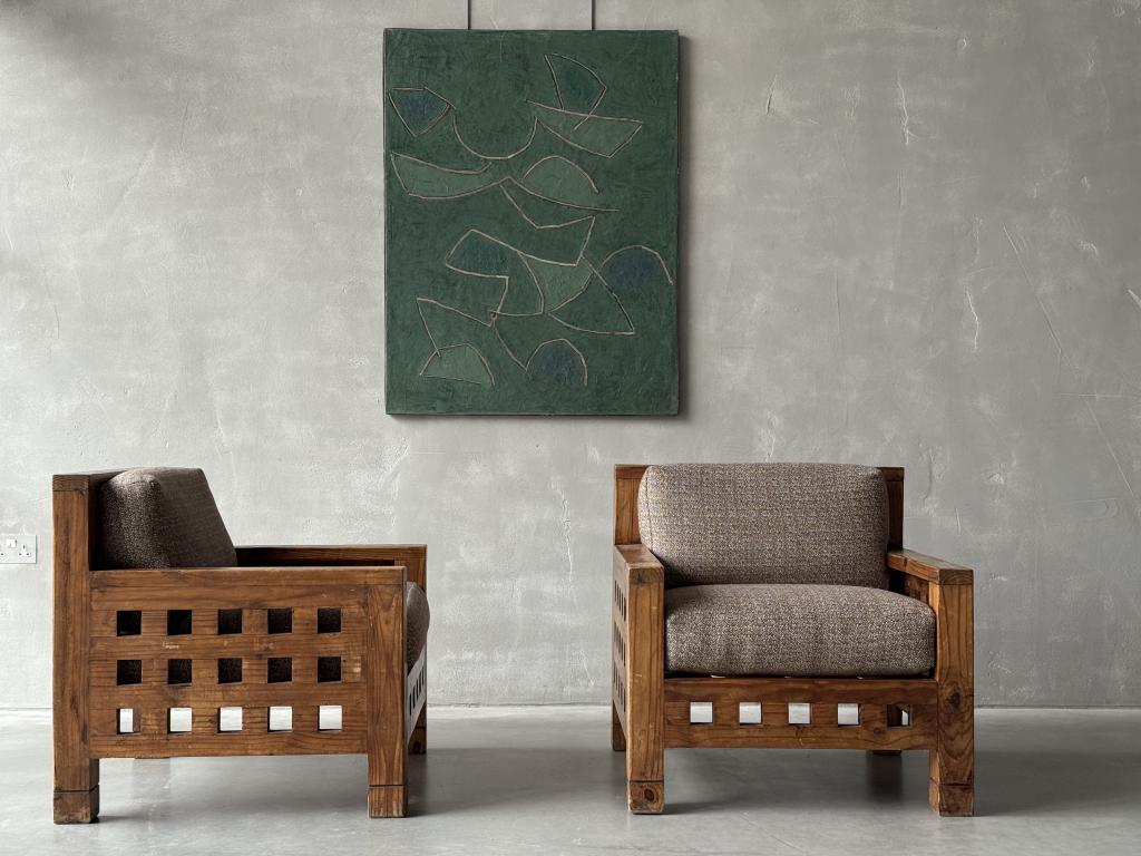 A Pair of French Cubist Armchairs