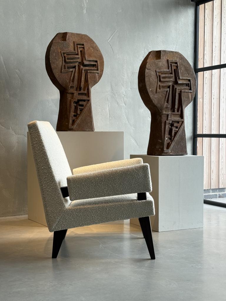 2 1960s Brutalist Iron Sculptures