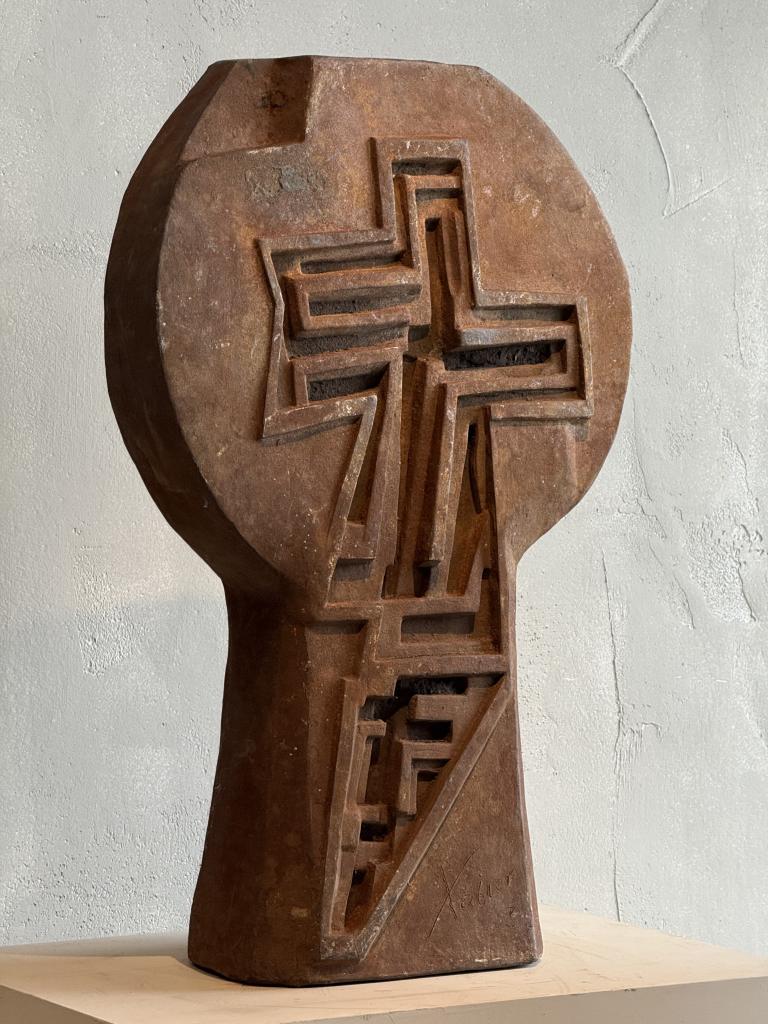 2 1960s Brutalist Iron Sculptures