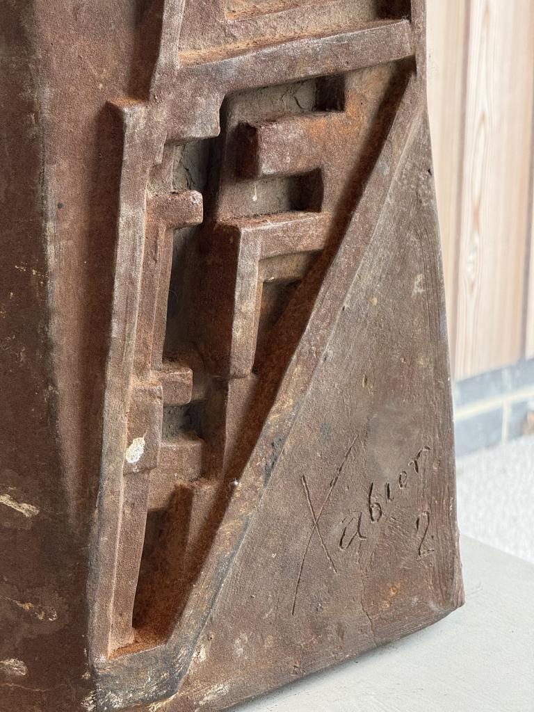 2 1960s Brutalist Iron Sculptures