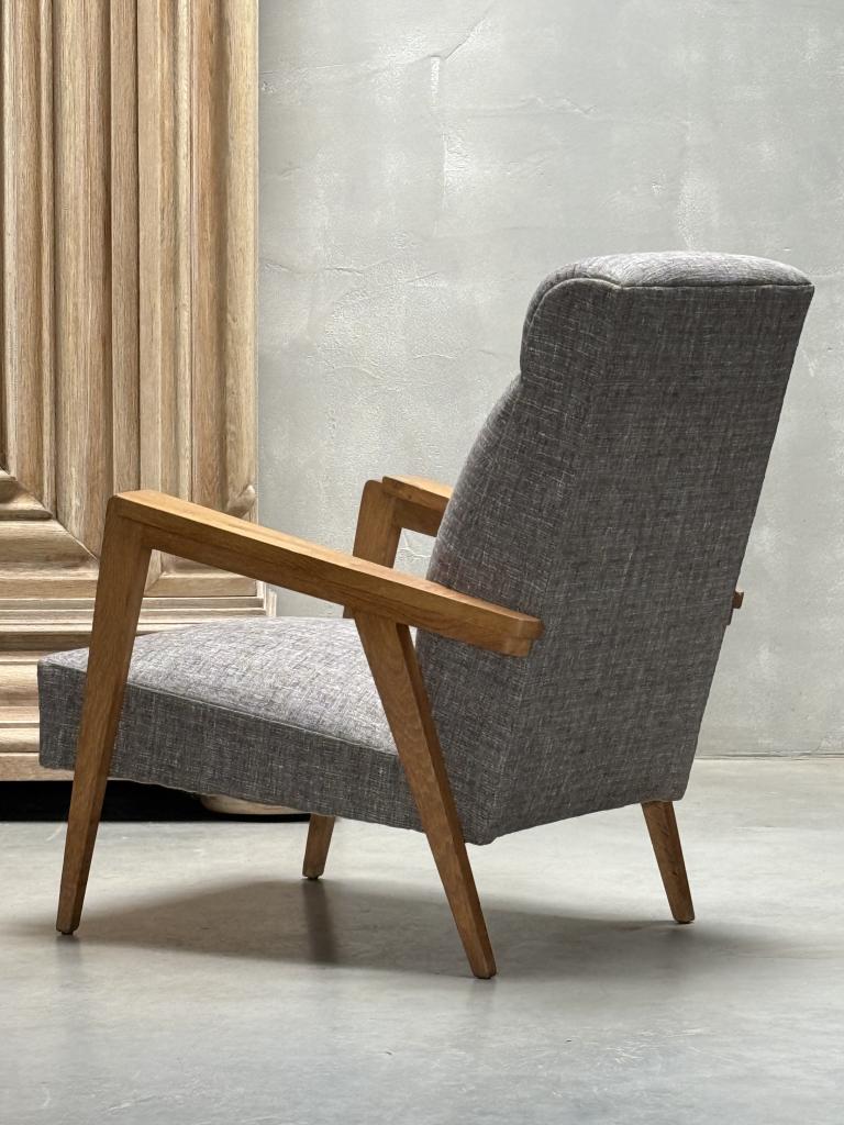 A Pair of 1950s French Oak Armchairs