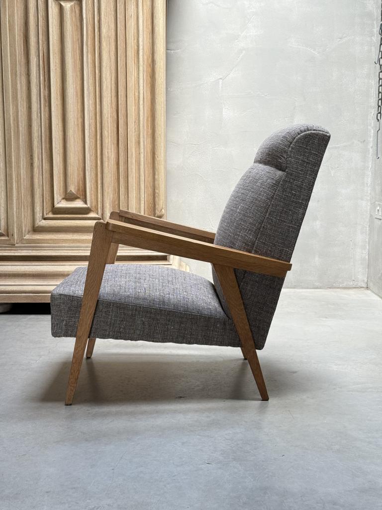 A Pair of 1950s French Oak Armchairs