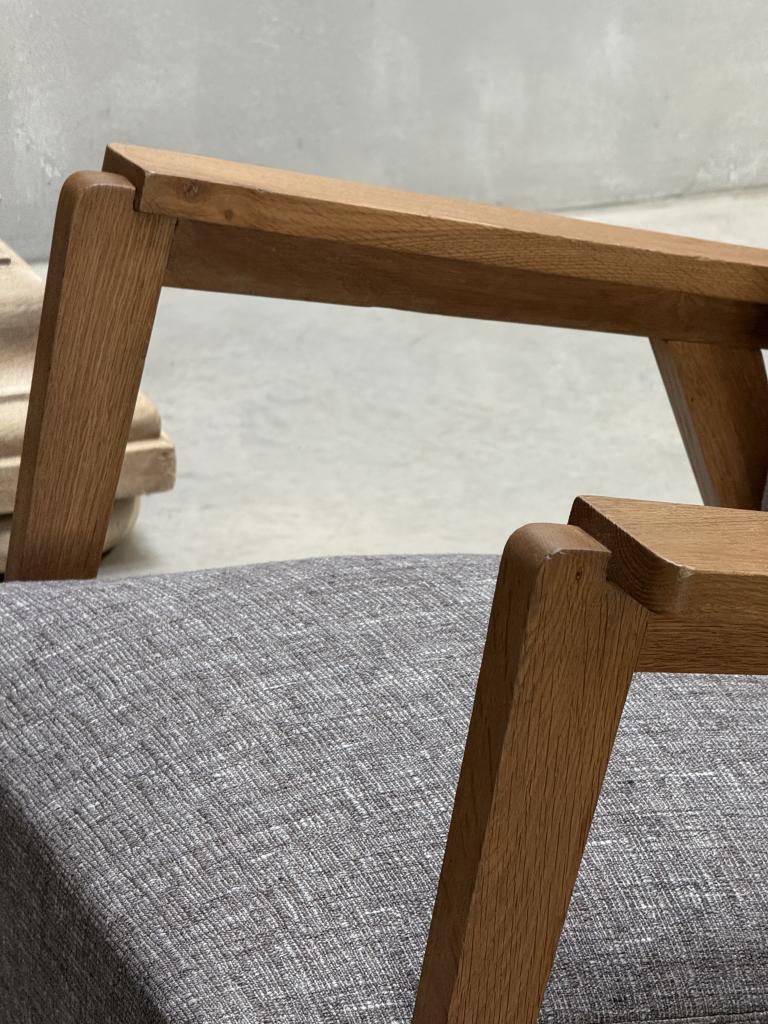 A Pair of 1950s French Oak Armchairs