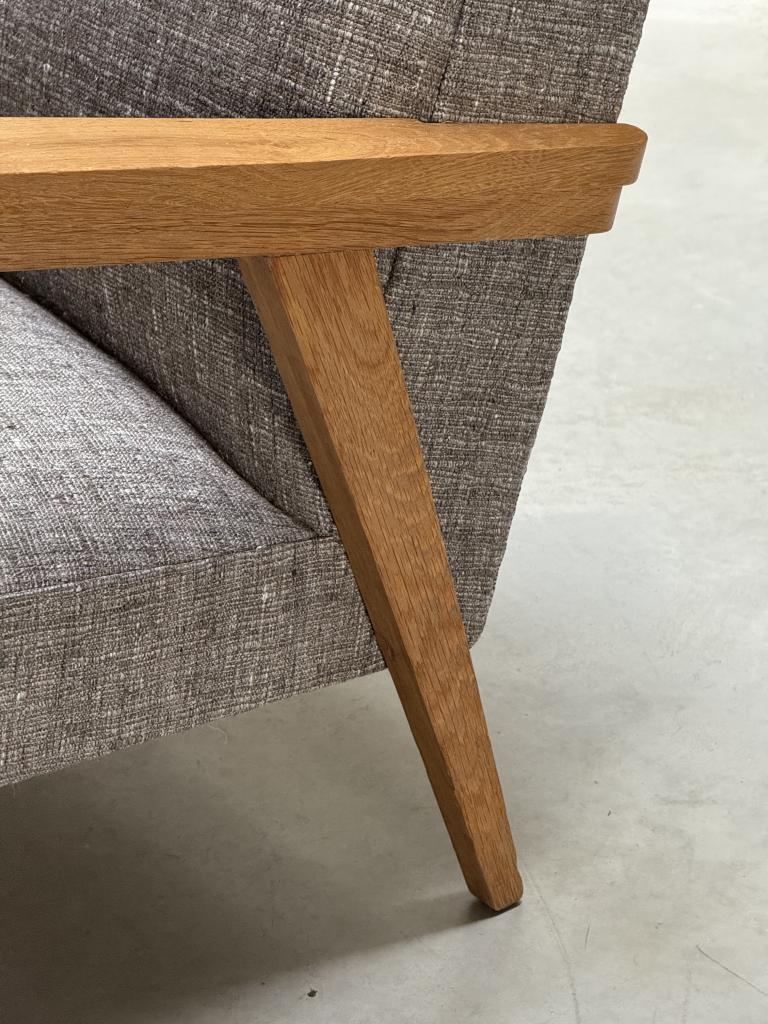 A Pair of 1950s French Oak Armchairs