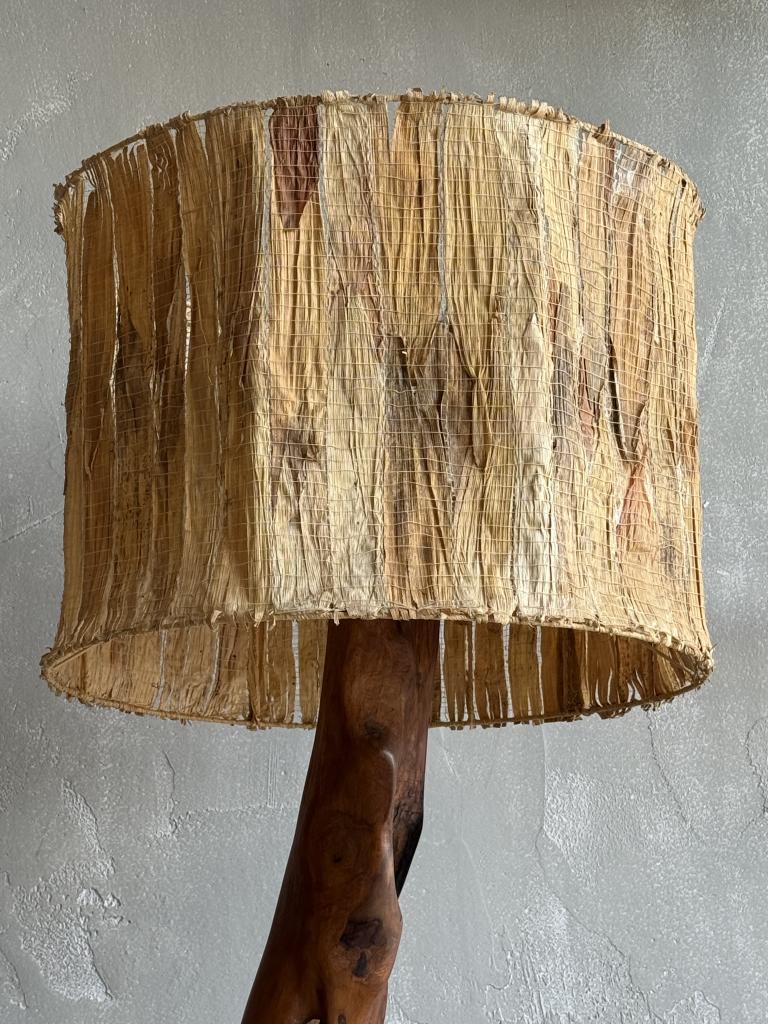 A 1960s Olive Wood Floor Lamp