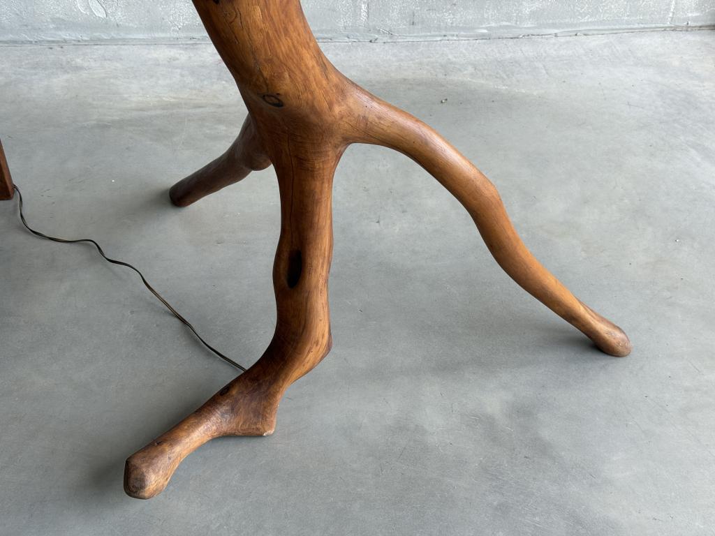 A 1960s Olive Wood Floor Lamp