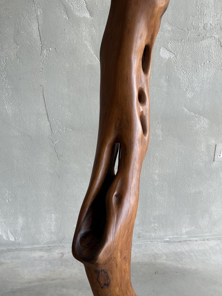 A 1960s Olive Wood Floor Lamp