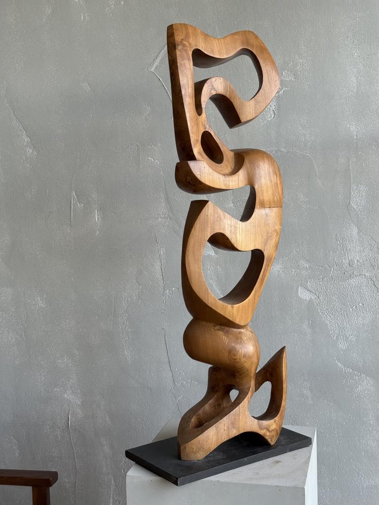A 1960s carved Elm Wood Sculpture