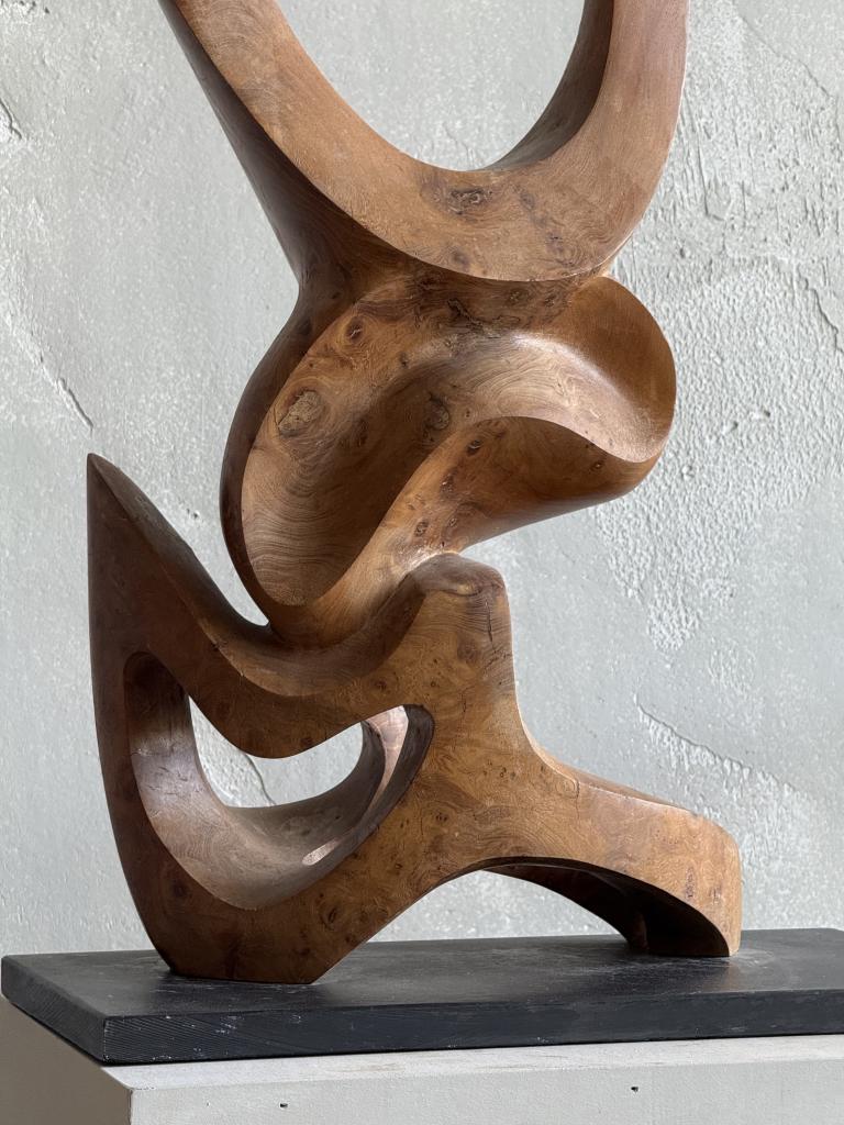 A 1960s carved Elm Wood Sculpture