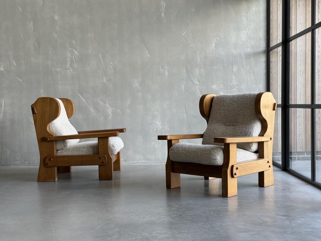 A Pair of Winged Oak Armchairs