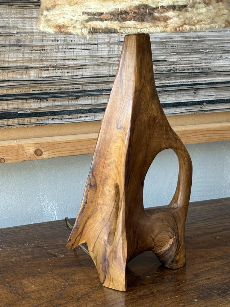 2 1960s Olive Wood Lamps
