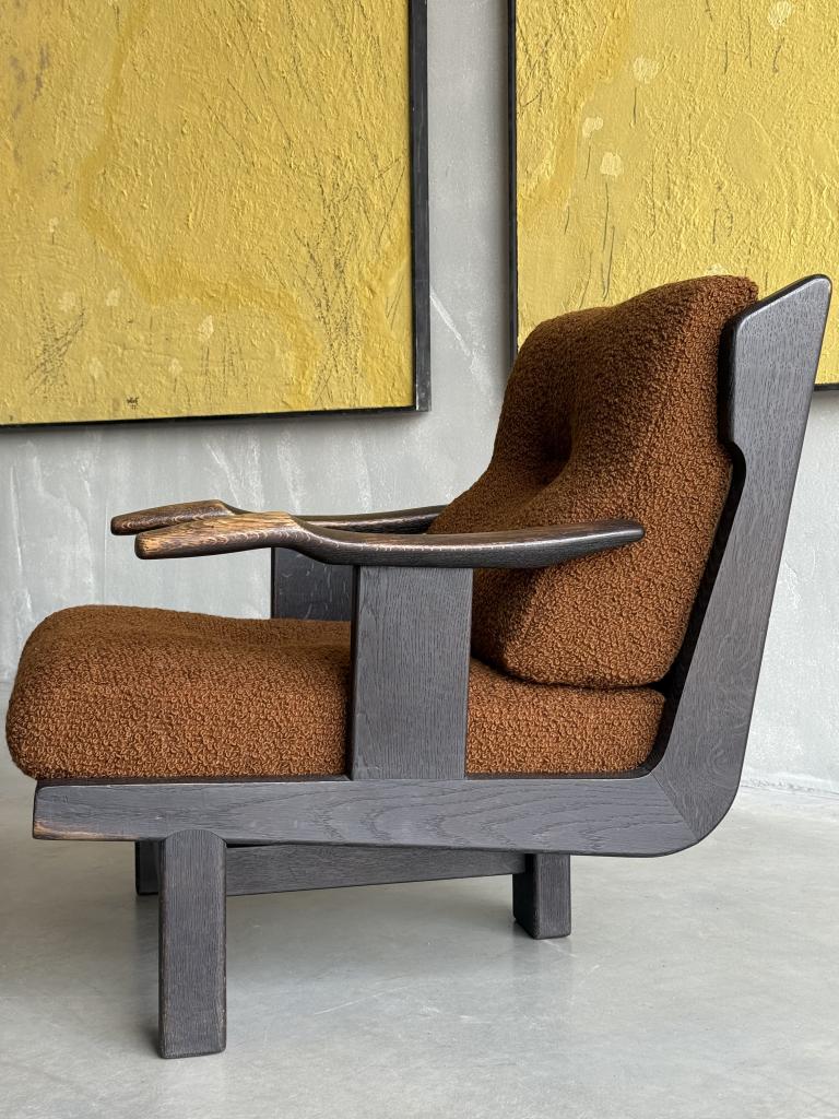 A pair of 1960s French Oak Armchairs