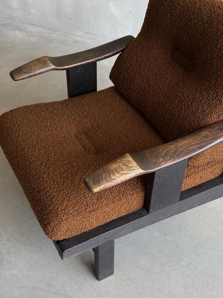 A pair of 1960s French Oak Armchairs