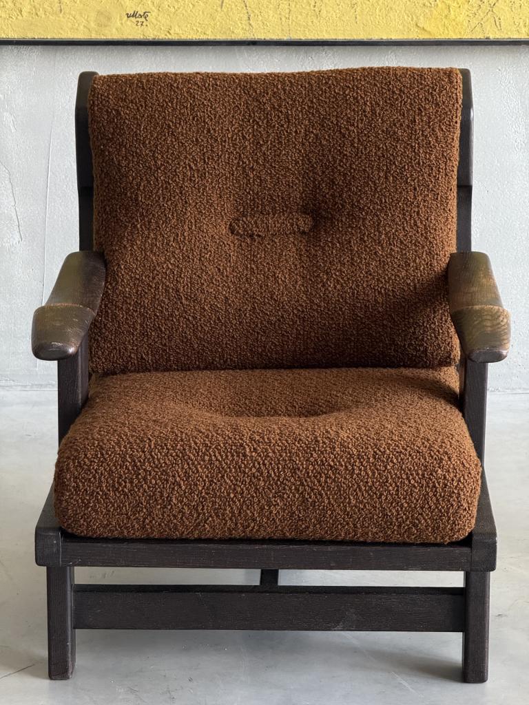 A pair of 1960s French Oak Armchairs