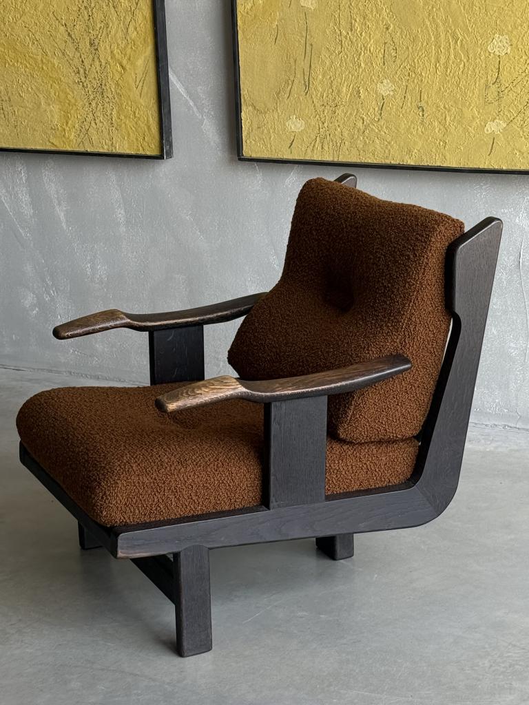 A pair of 1960s French Oak Armchairs