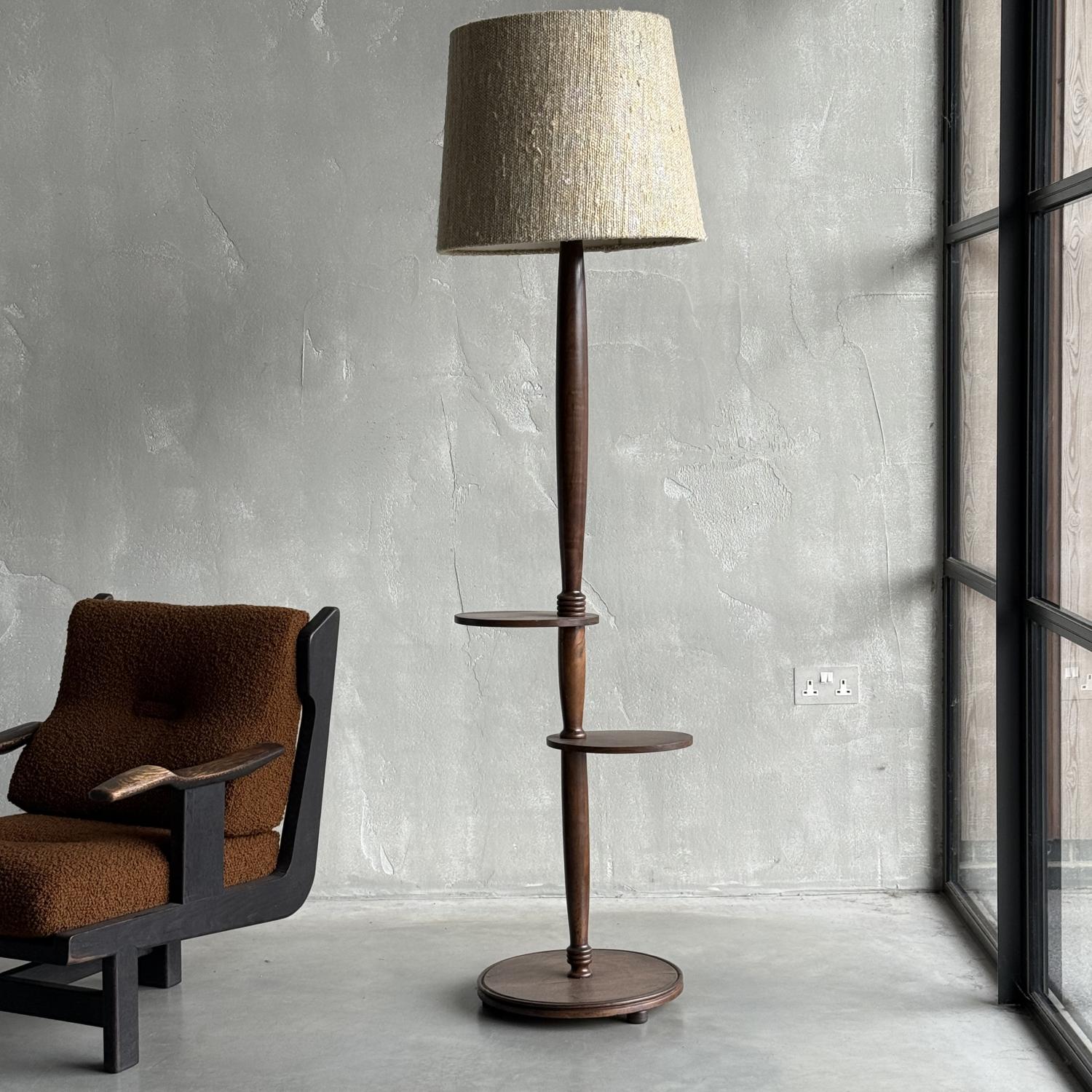 A 1930s French Wooden Floor Lamp