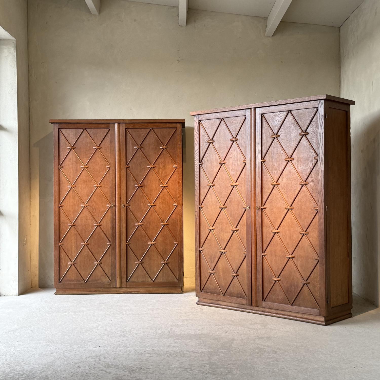 A Pair of 1950s French Oak Cabinets