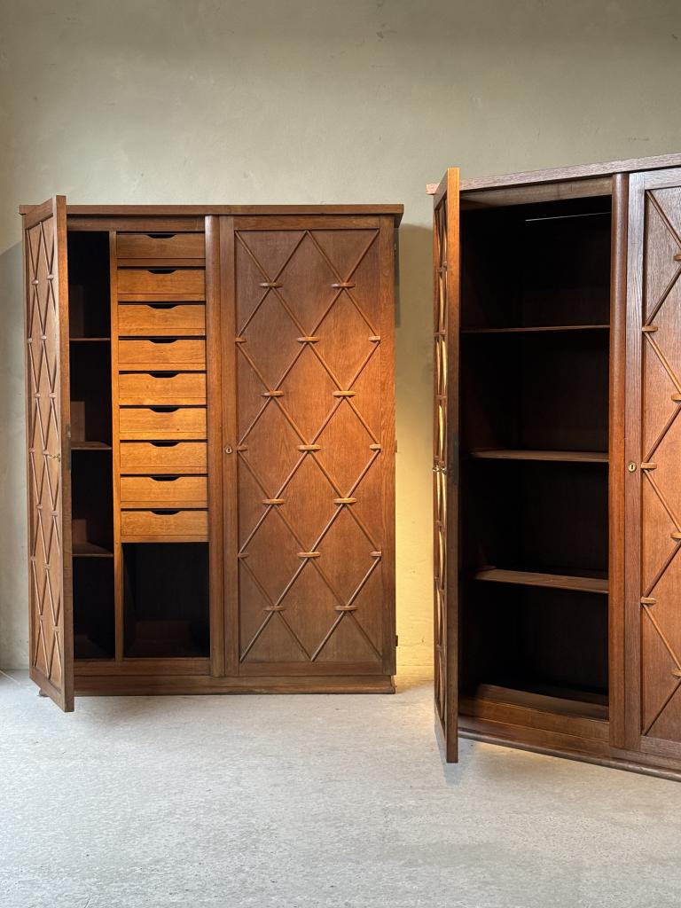 A Pair of 1950s French Oak Cabinets