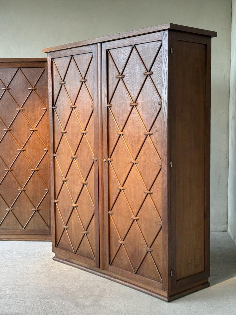 A Pair of 1950s French Oak Cabinets