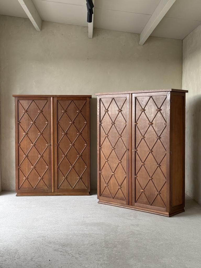 A Pair of 1950s French Oak Cabinets
